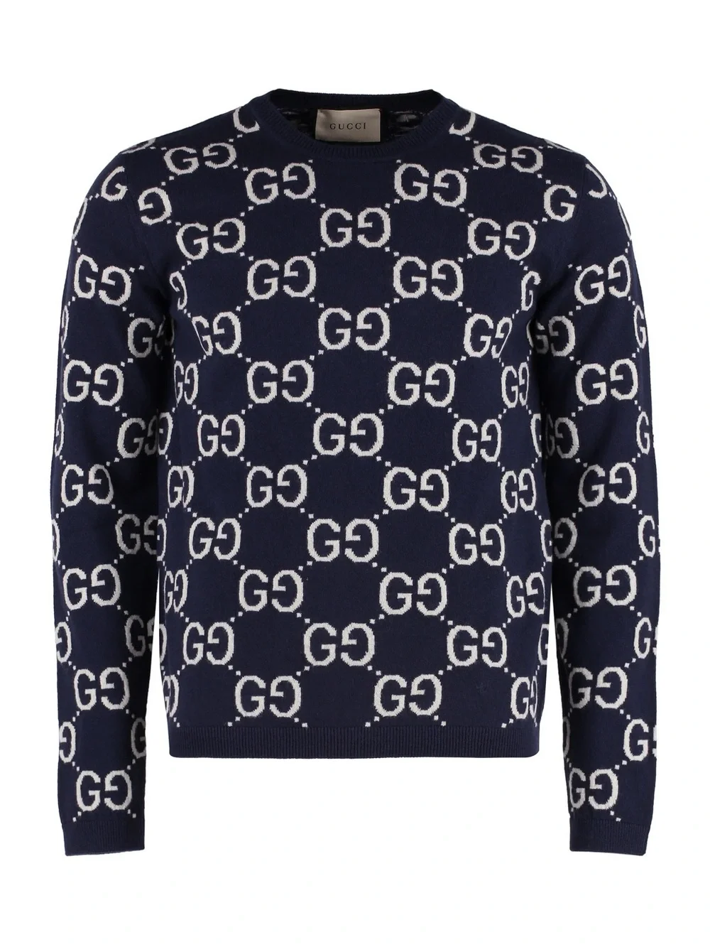 GUCCI GG jacquard blue sweater xxl designer logo luxury